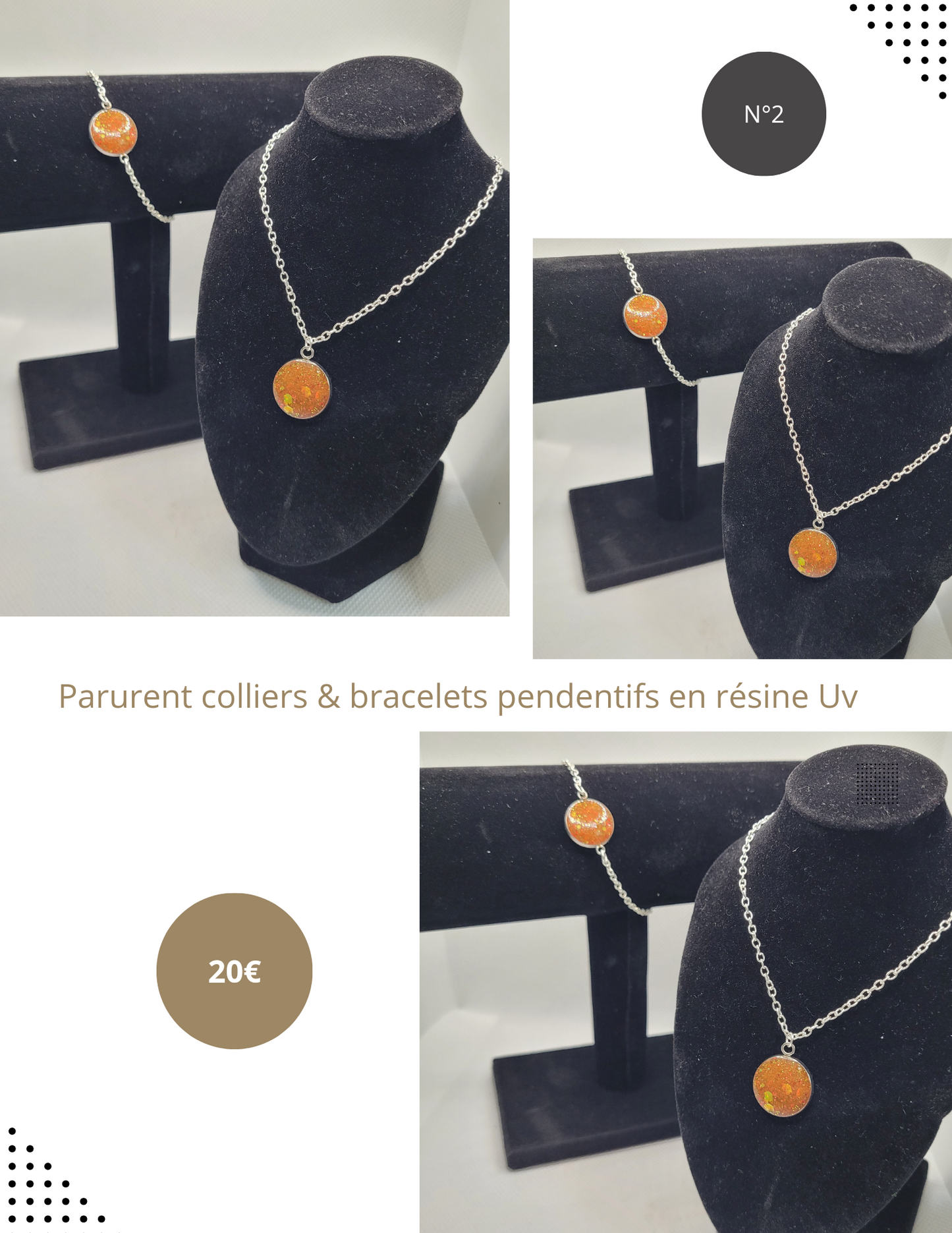 Parurent colliers & bracelets en résine Uv N°2