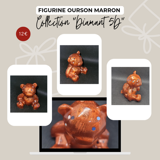 Figurine Oursson Marron "Diamant 5D"