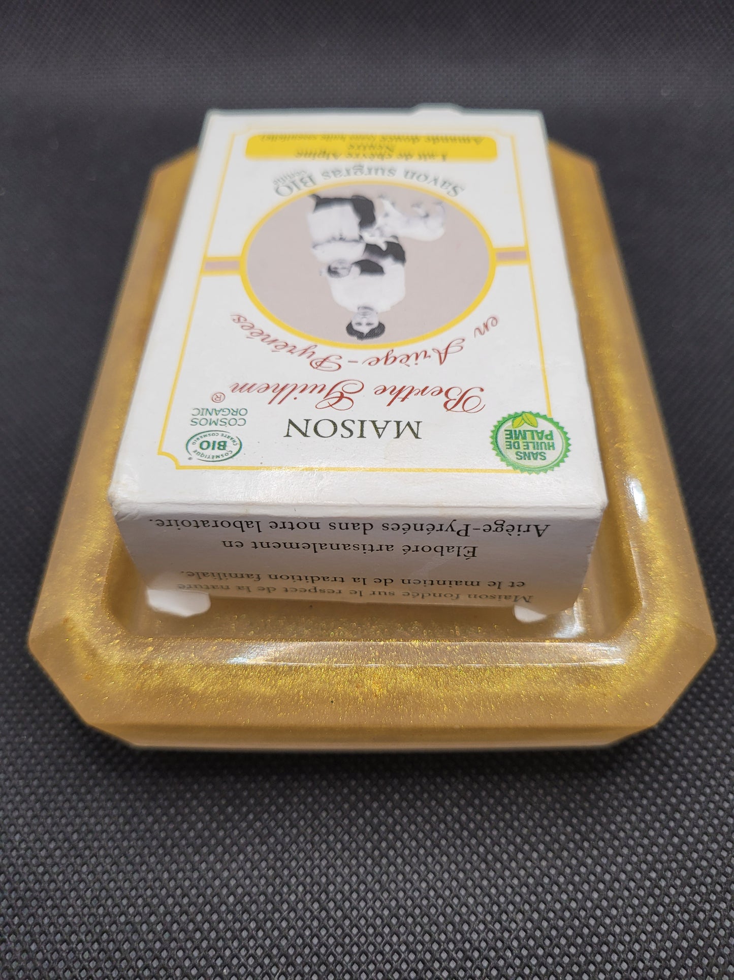 Porte savon doré & blanc en résine époxy N°2